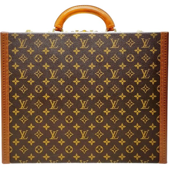 (S6) Authentic Louis Vuitton Trunk Bag Cotteville 45 Brown Monogram Luxury Vinta - Picture 1 of 13